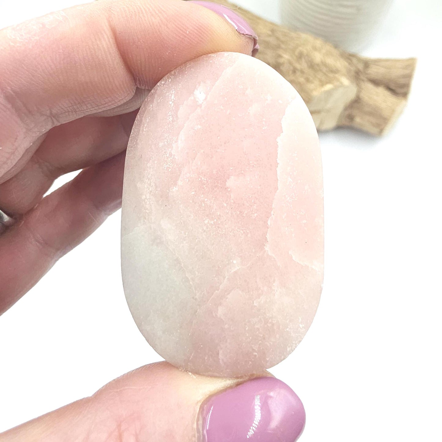 Pink Opal Palm Stone – Emotional Healing, Calm & Heart Chakra Crystal, 60g