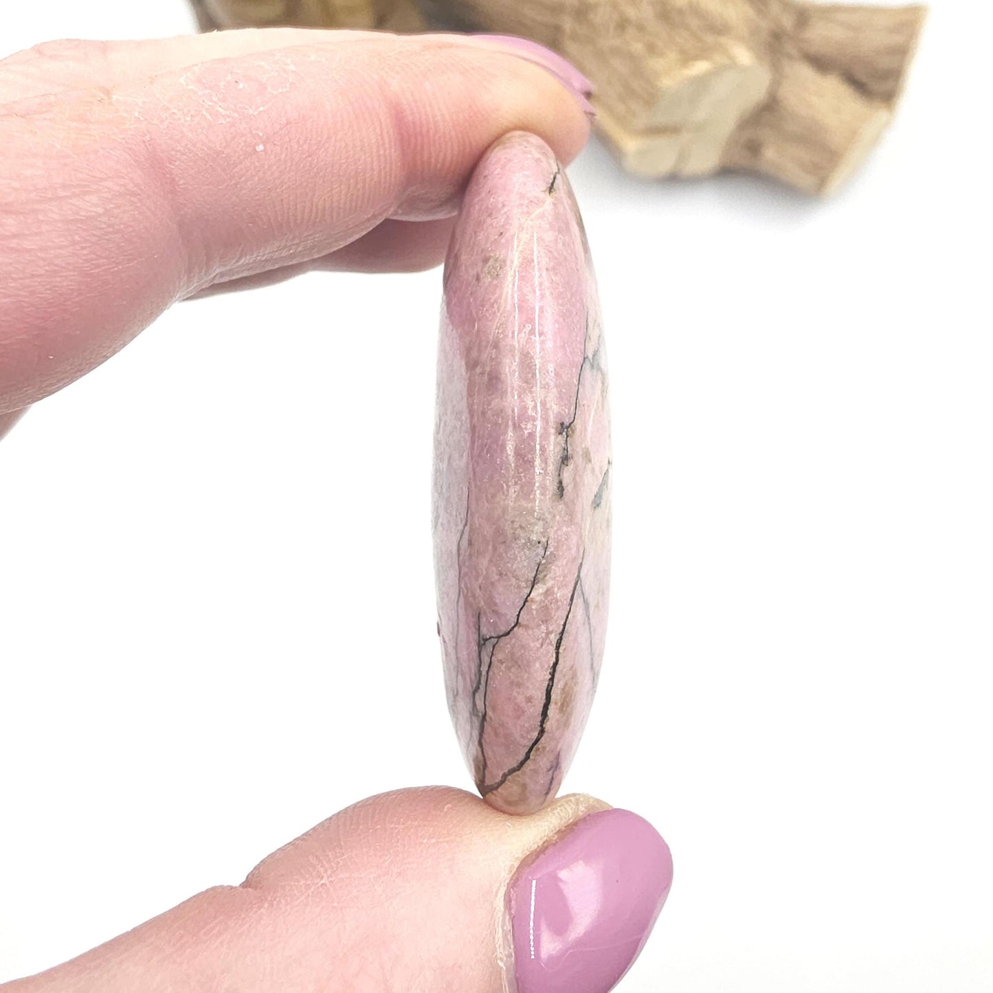 Rhodonite Palm Stone – Emotional Healing, Compassion & Grounded Heart Support Crystal, 60g