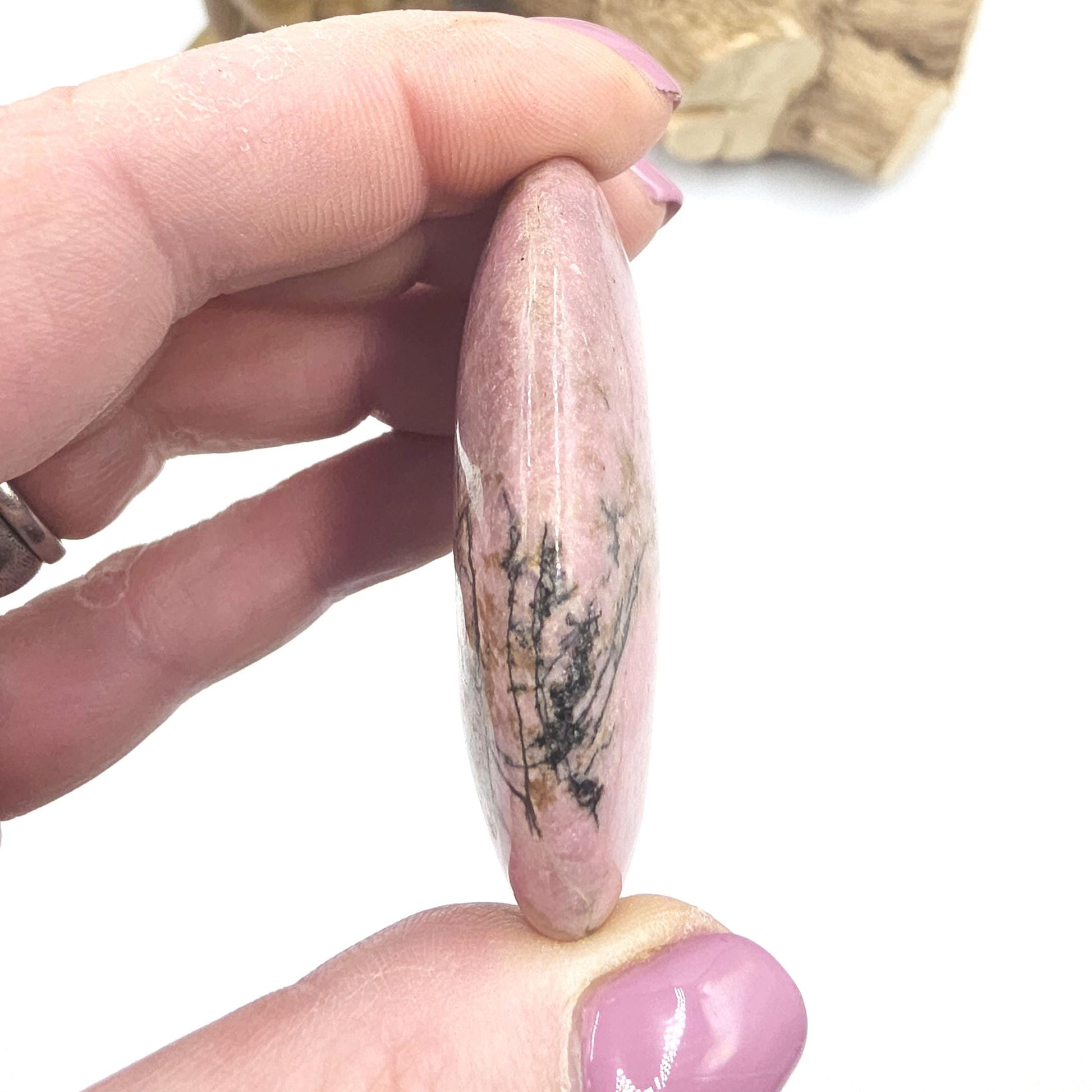 Rhodonite Palm Stone – Emotional Healing, Compassion & Grounded Heart Support Crystal, 60g