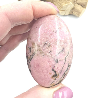 Rhodonite Palm Stone – Emotional Healing, Compassion & Grounded Heart Support Crystal, 60g