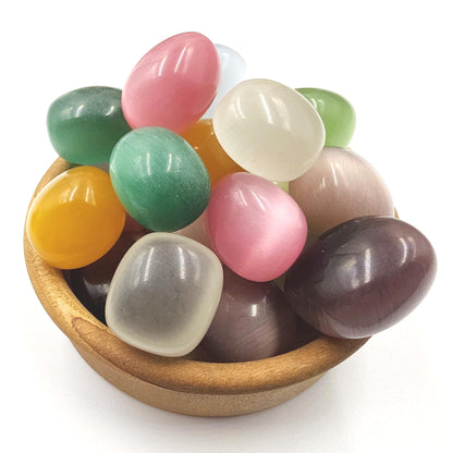 Cat’s Eye Tumble Stones – Choose Your Favourite Colour Crystal, 2-3cm
