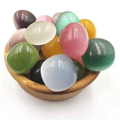 Cat’s Eye Tumble Stones – Choose Your Favourite Colour Crystal, 2-3cm