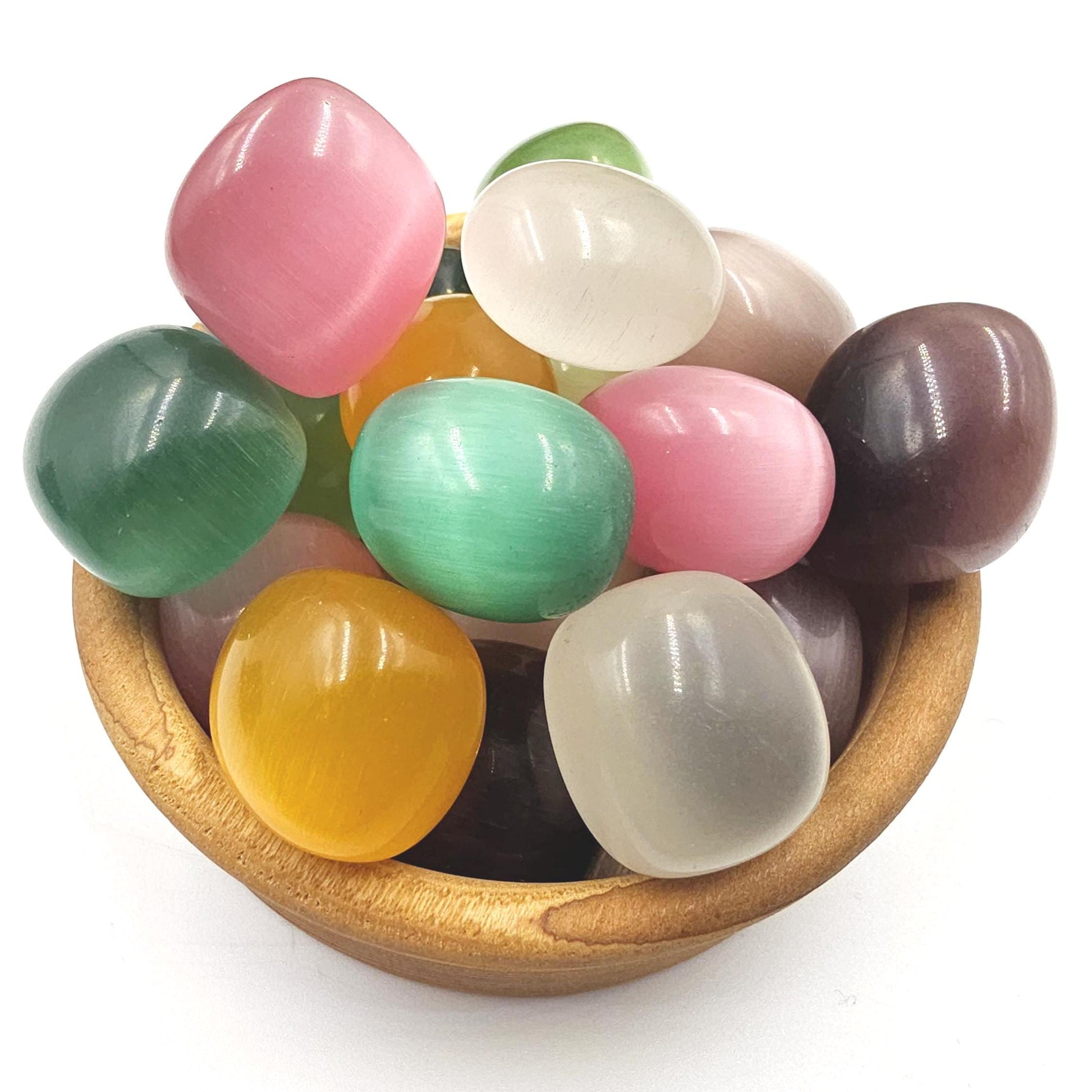 Cat’s Eye Tumble Stones – Choose Your Favourite Colour Crystal, 2-3cm