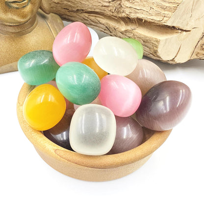 Cat’s Eye Tumble Stones – Choose Your Favourite Colour Crystal, 2-3cm