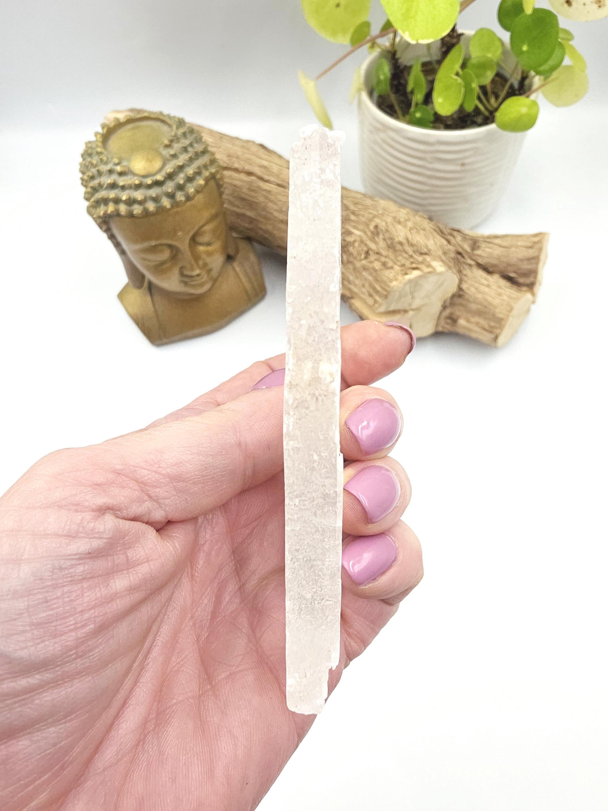 Raw Selenite Slab Charging Plate – Cleansing, Calm & Spiritual Healing Crystal, 100g