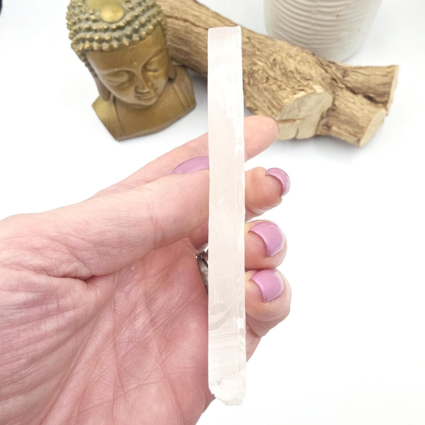 Raw Selenite Slab Charging Plate – Cleansing, Calm & Spiritual Healing Crystal, 100g