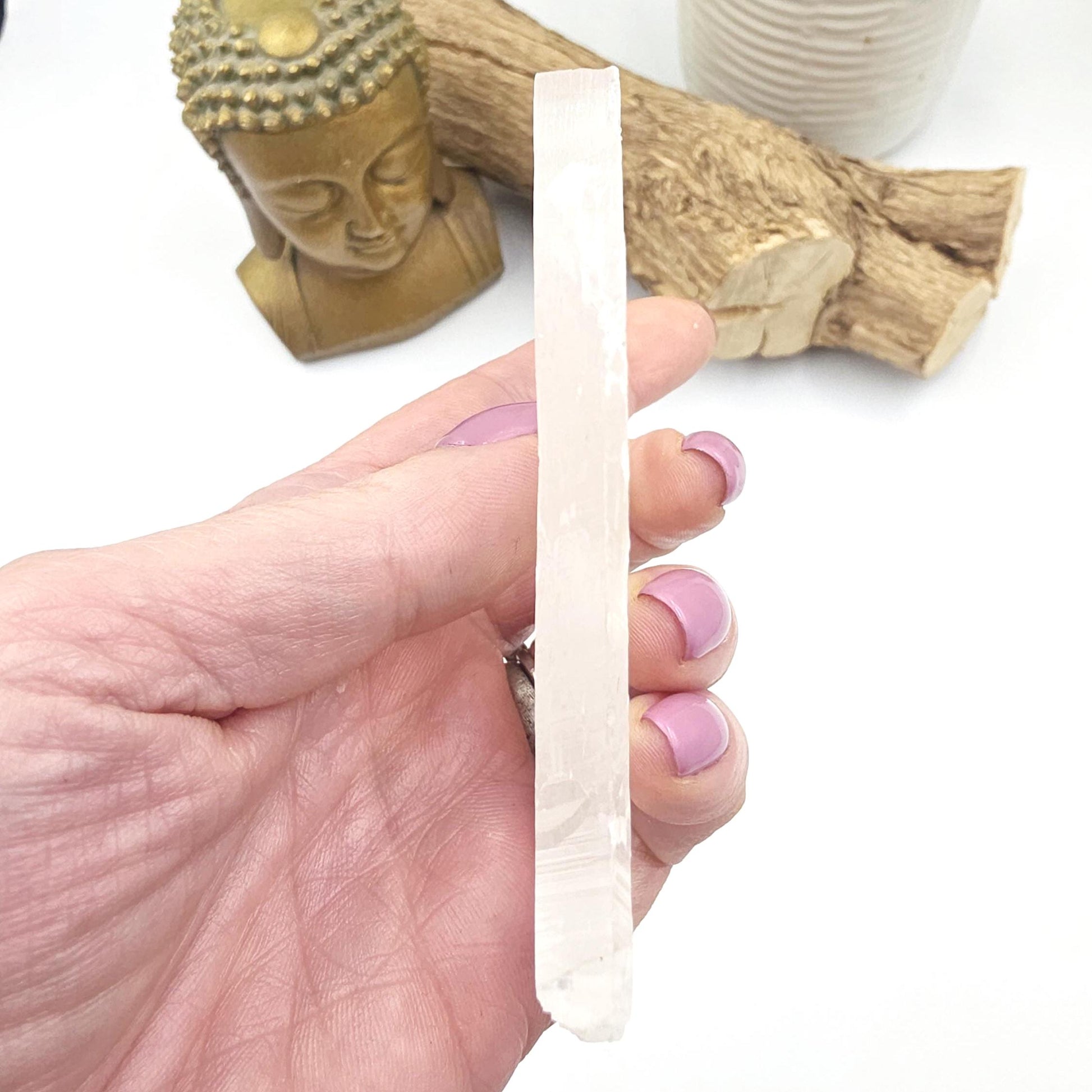 Raw Selenite Slab Charging Plate – Cleansing, Calm & Spiritual Healing Crystal, 100g