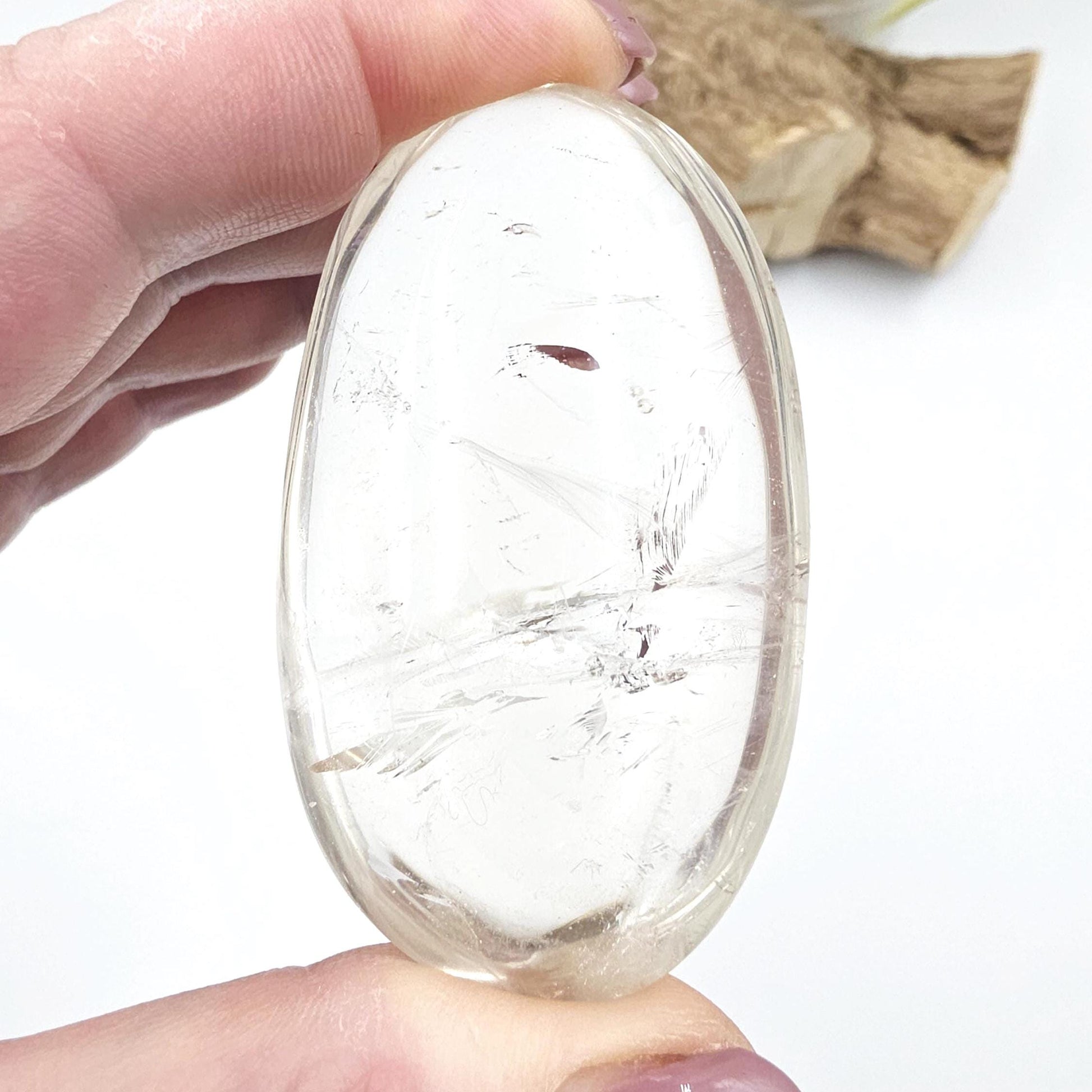 Clear Quartz Palm Stone – Clarity, Energy Amplification & Healing Crystal, 85g