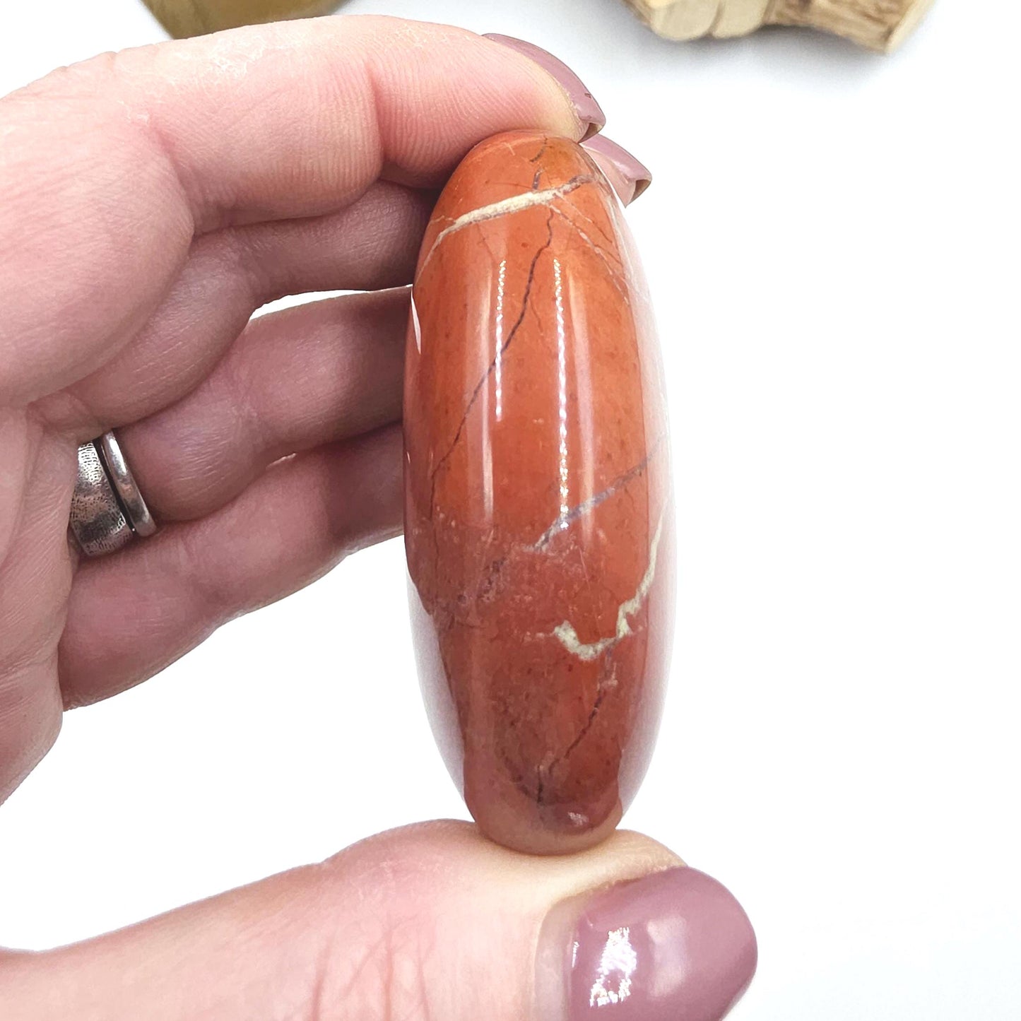 Red Jasper Palm Stone – Strength, Grounding & Protective Stability Crystal, 105g