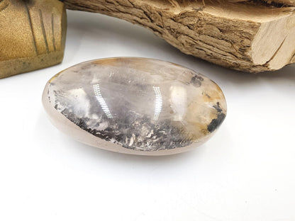 Rare Large Dendritic Quartz Palm Stone with Golden Healer Inclusions – Healing & Spiritual Growth Crystal, 195g