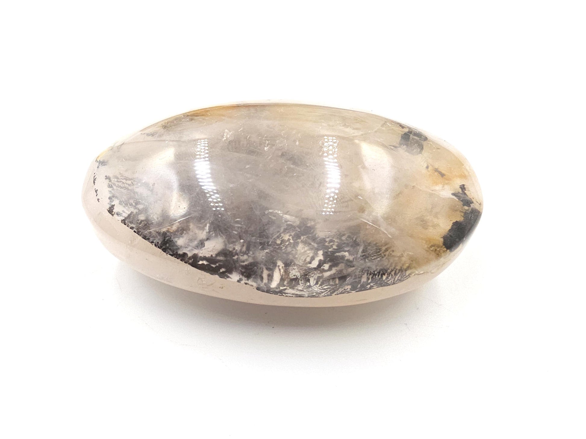 Rare Large Dendritic Quartz Palm Stone with Golden Healer Inclusions – Healing & Spiritual Growth Crystal, 195g
