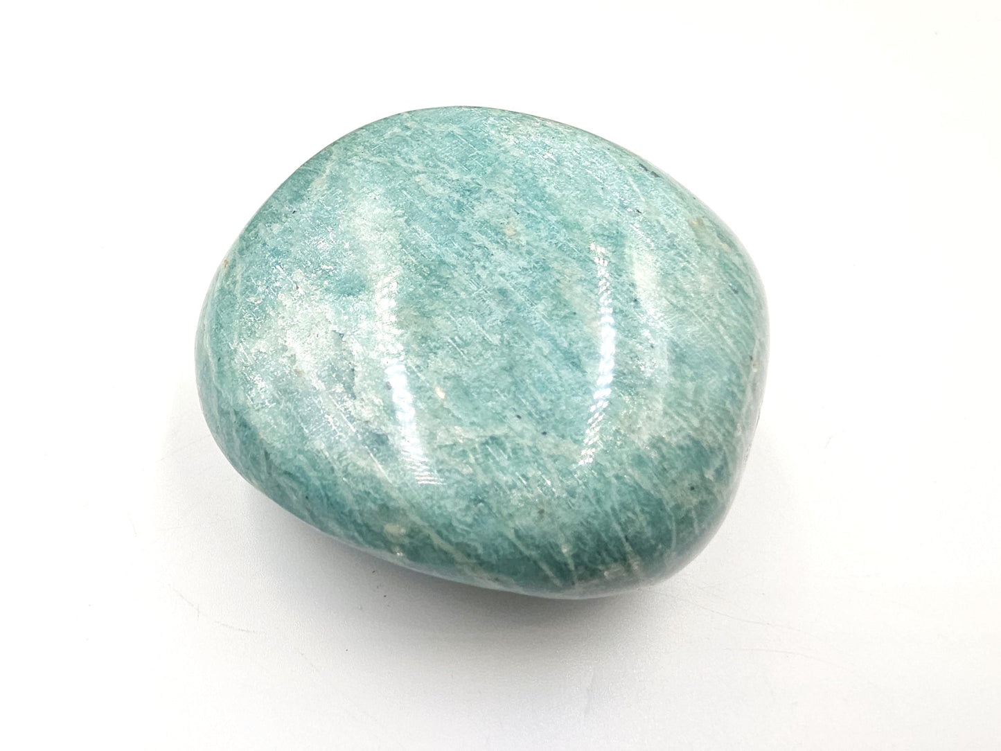 Huge Flashy Amazonite Palm Stone Freeform – Calm, Confidence & Emotional Balance Crystal, 275g