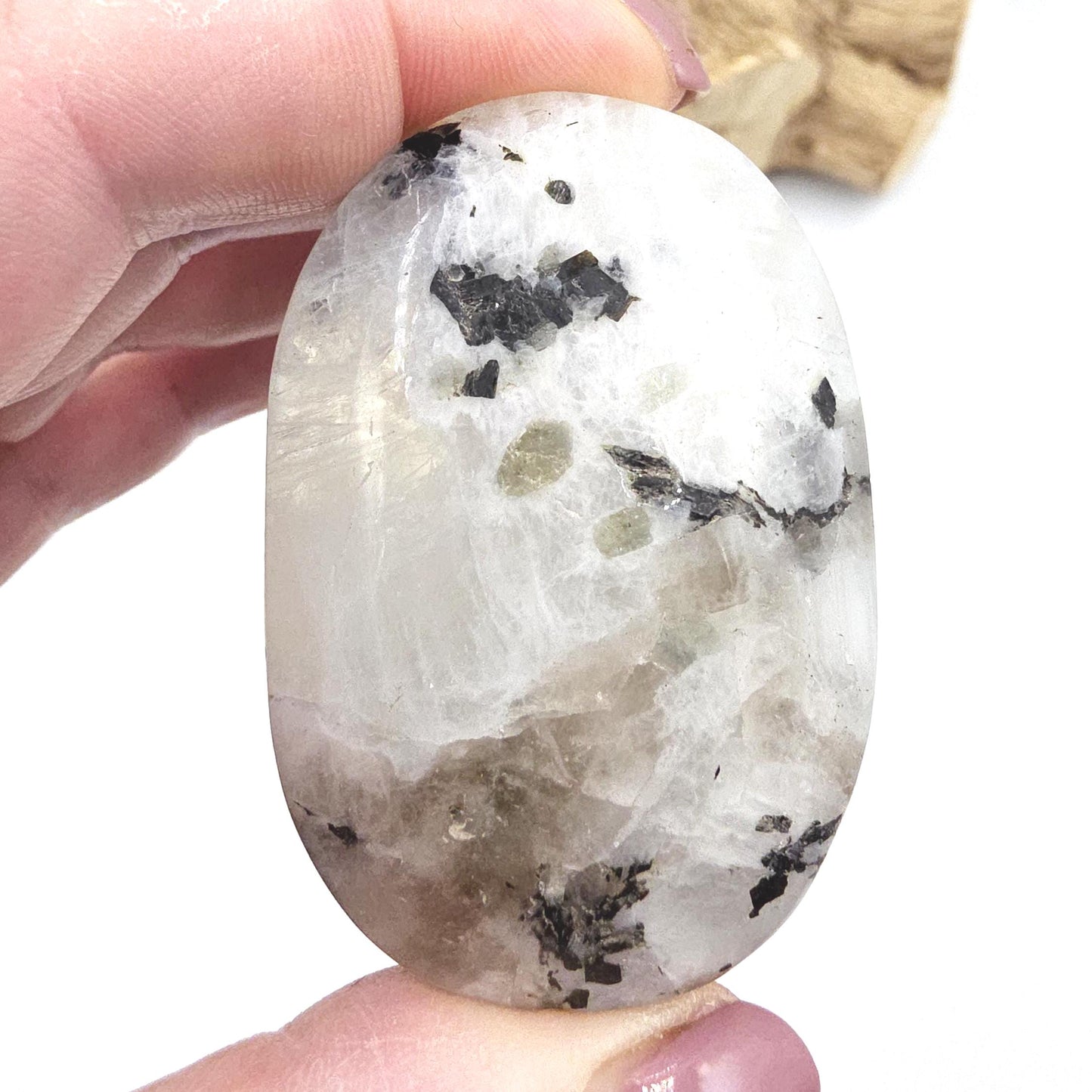 Rainbow Moonstone Palm Stone – Intuition, Balance & Feminine Energy Healing Crystal, 70g
