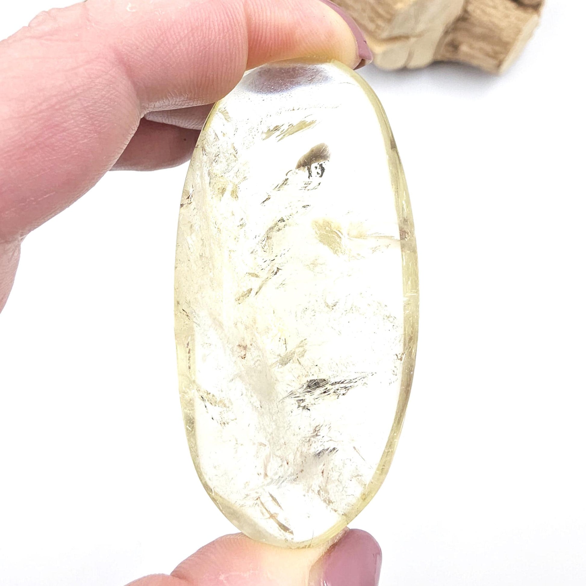 Citrine Palm Stone with Rainbows – Abundance, Confidence & Solar Plexus Energy Crystal, 65g
