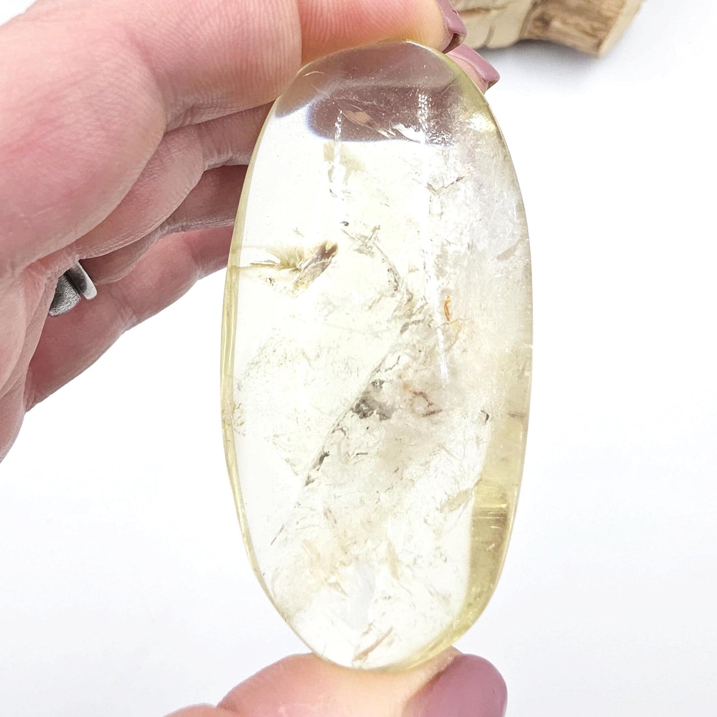 Citrine Palm Stone with Rainbows – Abundance, Confidence & Solar Plexus Energy Crystal, 65g