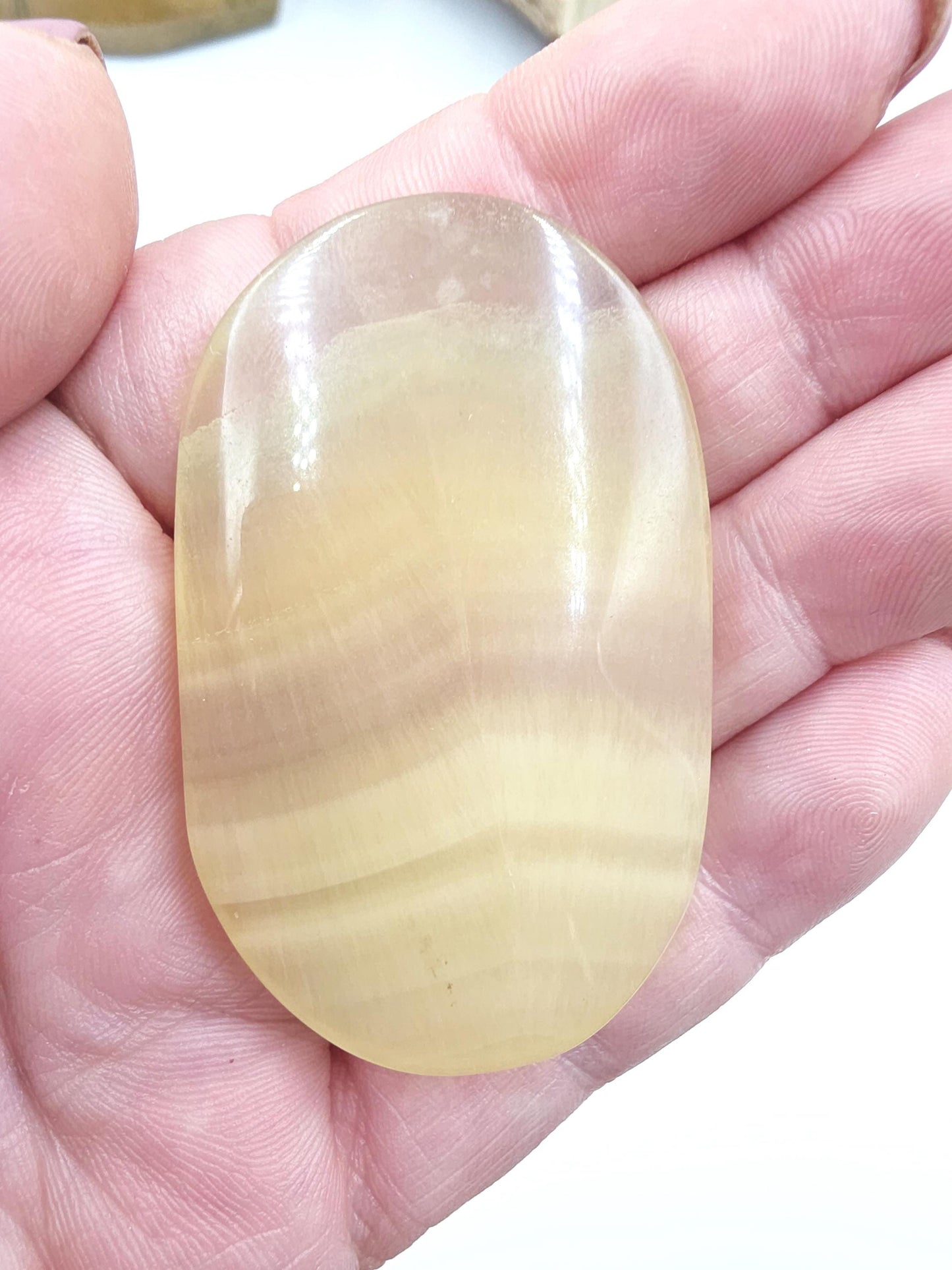 Yellow Fluorite Palm Stone – Clarity, Confidence & Emotional Balance Crystal, 55g