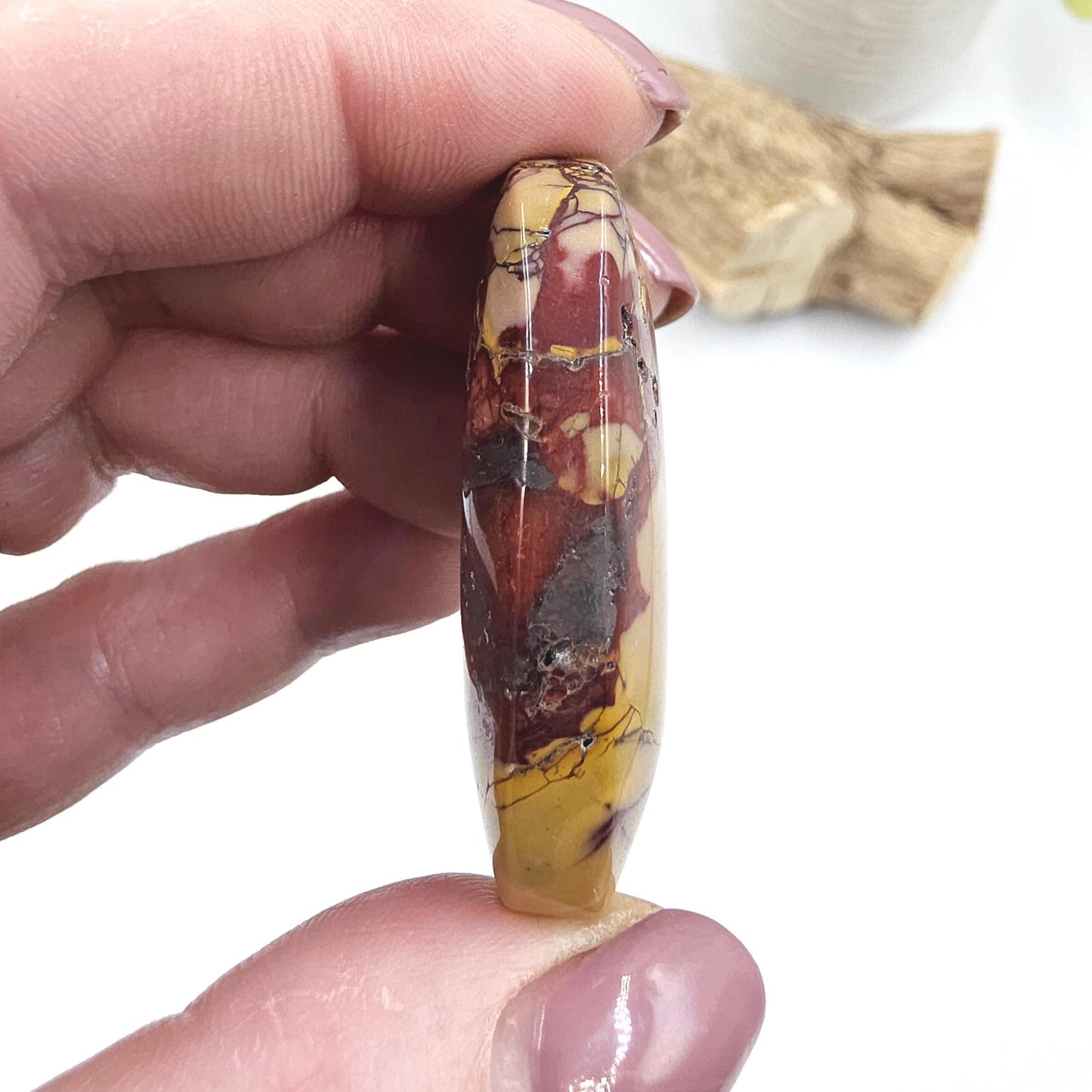 Mini Mookaite Jasper Palm Stone – Strength, Grounding & Emotional Balance Crystal, 30g