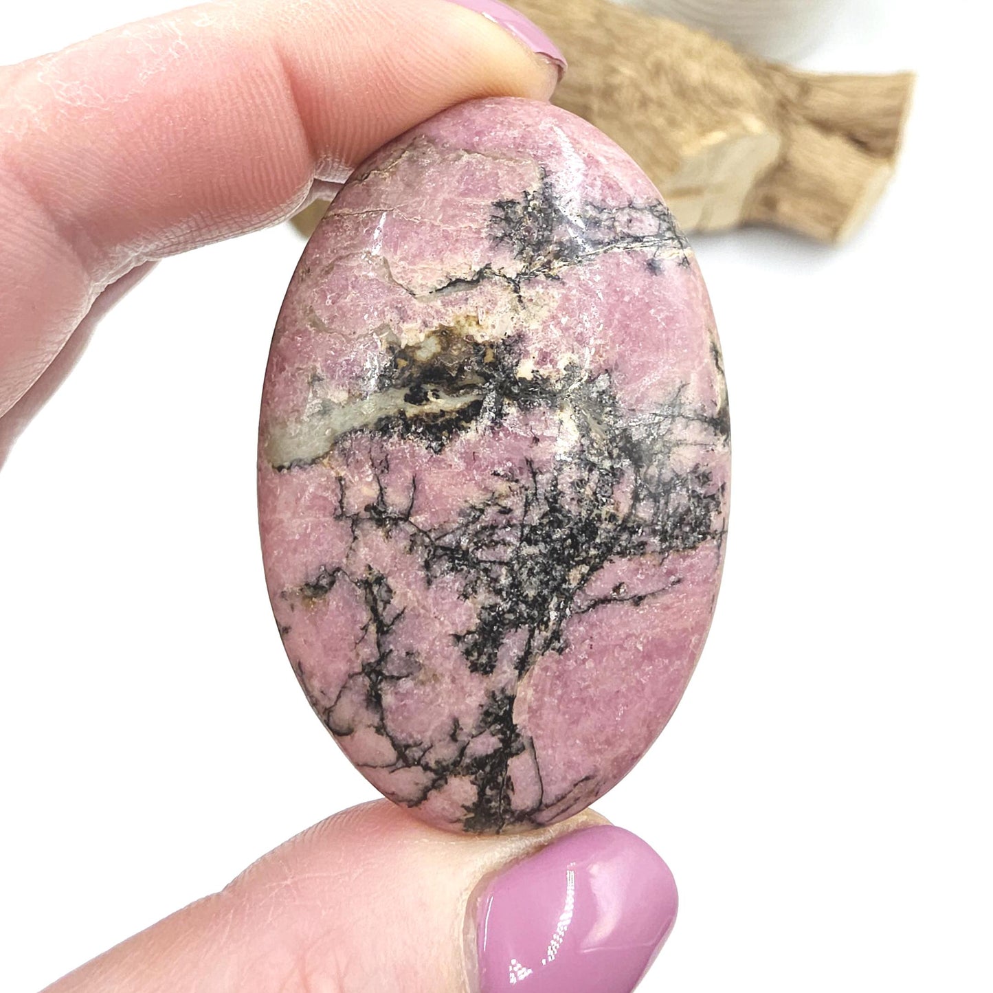 Rhodonite Palm Stone – Emotional Healing, Compassion & Grounded Heart Support Crystal, 60g