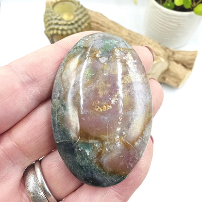 Ocean Jasper Palm Stone – Joy, Emotional Healing & Calming Crystal, 40g