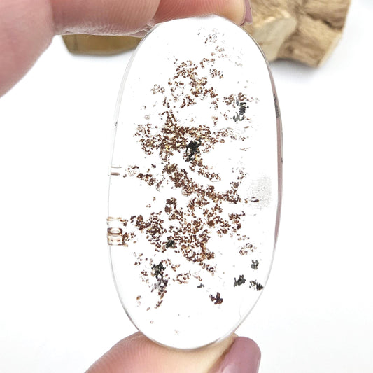 Rare High Grade Minimalistic Garden Quartz Lodolite Palm Stone – Transformation & Spiritual Growth Crystal, 40g