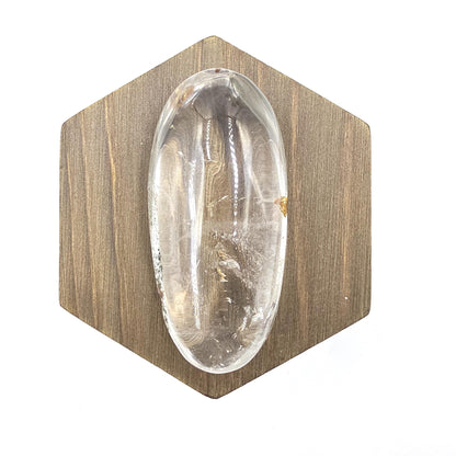 Clear Quartz Palm Stone with Lodolite & Hematoid Inclusions – Healing and Spiritual Growth Crystal, 80g