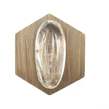Clear Quartz Palm Stone with Lodolite & Hematoid Inclusions – Healing and Spiritual Growth Crystal, 80g