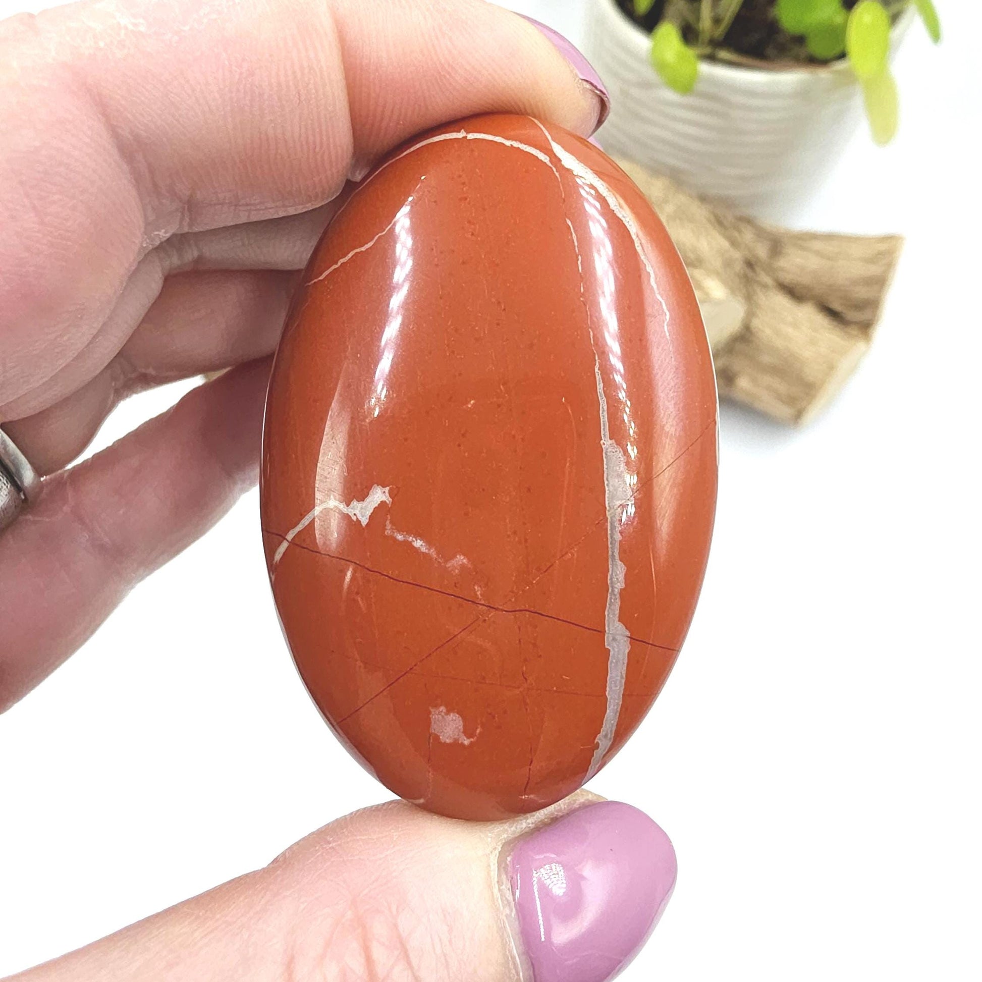 Red Jasper Palm Stone – Strength, Grounding & Protective Stability Crystal, 50g