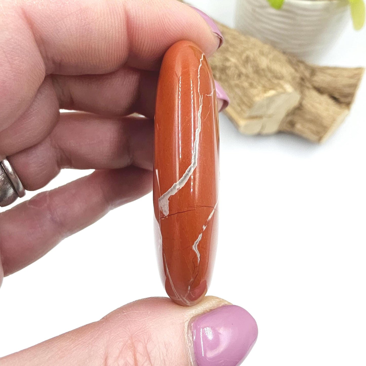 Red Jasper Palm Stone – Strength, Grounding & Protective Stability Crystal, 50g