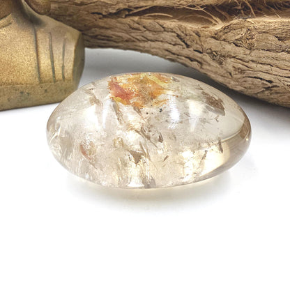 Rare High Grade Koi Quartz Palm Stone – Healing, Clarity & Golden Healer Energy Crystal, 130g
