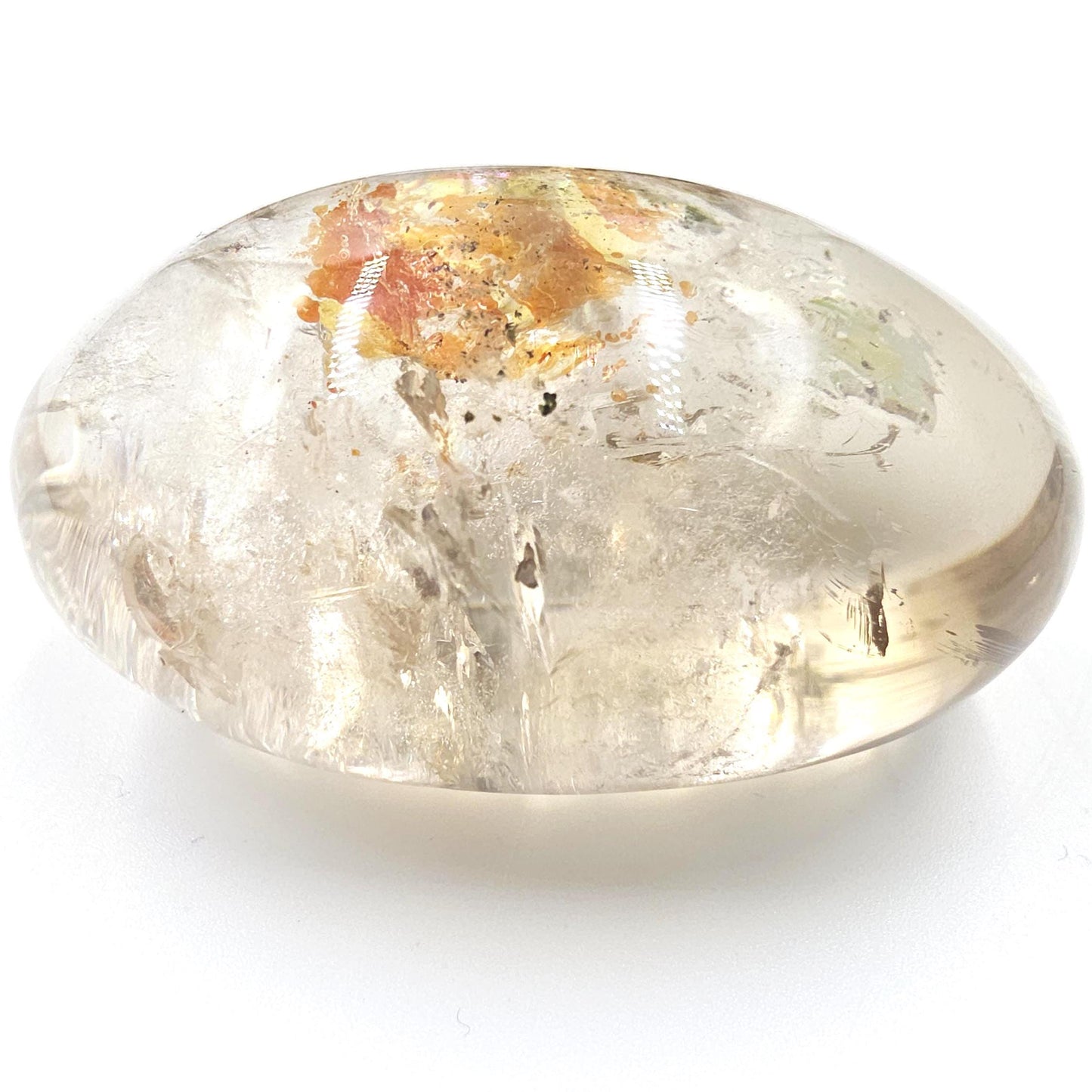 Rare High Grade Koi Quartz Palm Stone – Healing, Clarity & Golden Healer Energy Crystal, 130g