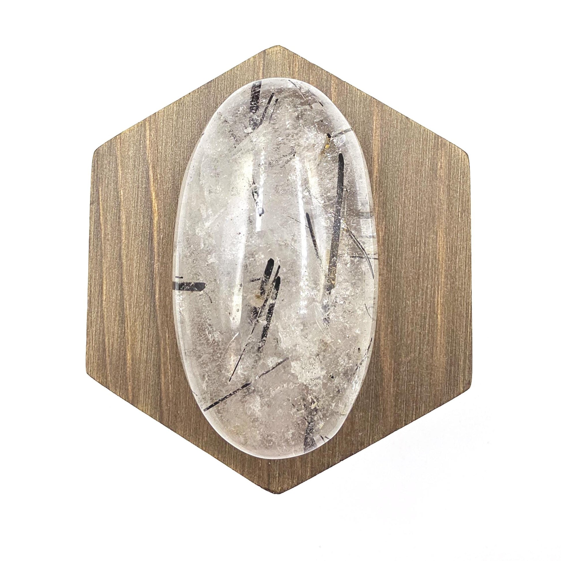 High Grade Black Rutile Quartz Palm Stone – Protection, Clarity & Energy Amplification Crystal, 100g