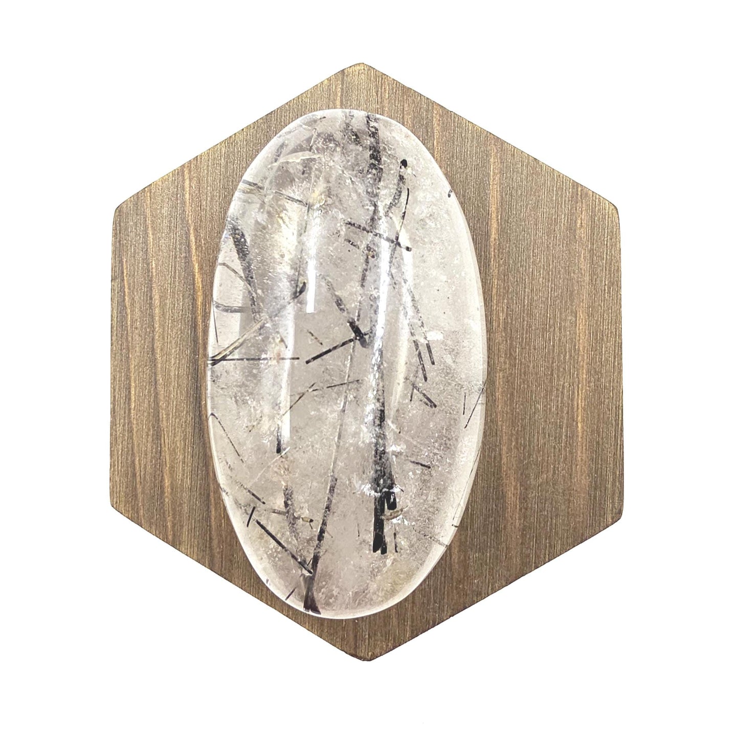 High Grade Black Rutile Quartz Palm Stone – Protection, Clarity & Energy Amplification Crystal, 100g