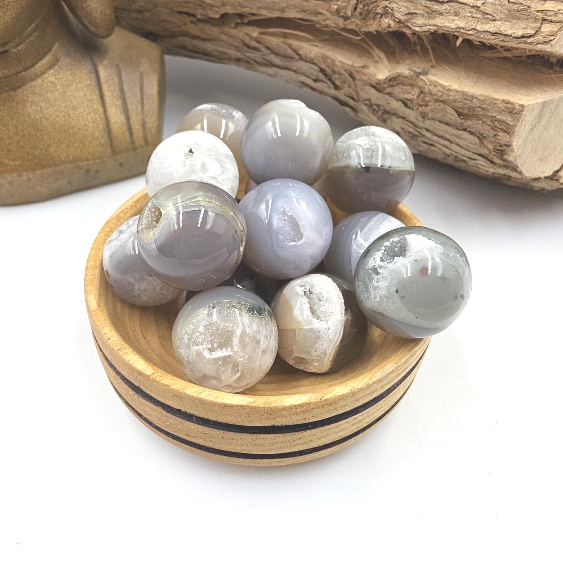 Drusy Agate Mini Spheres – Emotional Balance, Calm & Healing Crystal Ball, 18-20mm