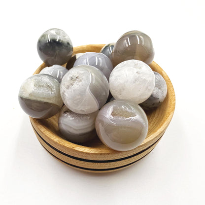 Drusy Agate Mini Spheres – Emotional Balance, Calm & Healing Crystal Ball, 18-20mm