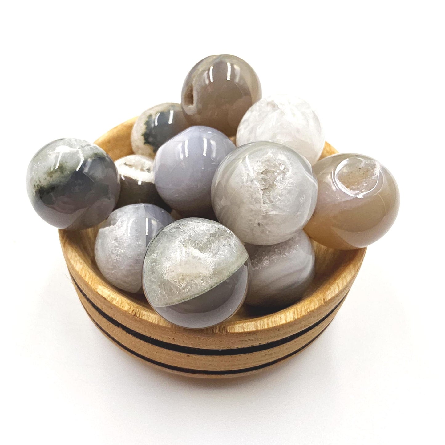 Drusy Agate Mini Spheres – Emotional Balance, Calm & Healing Crystal Ball, 18-20mm
