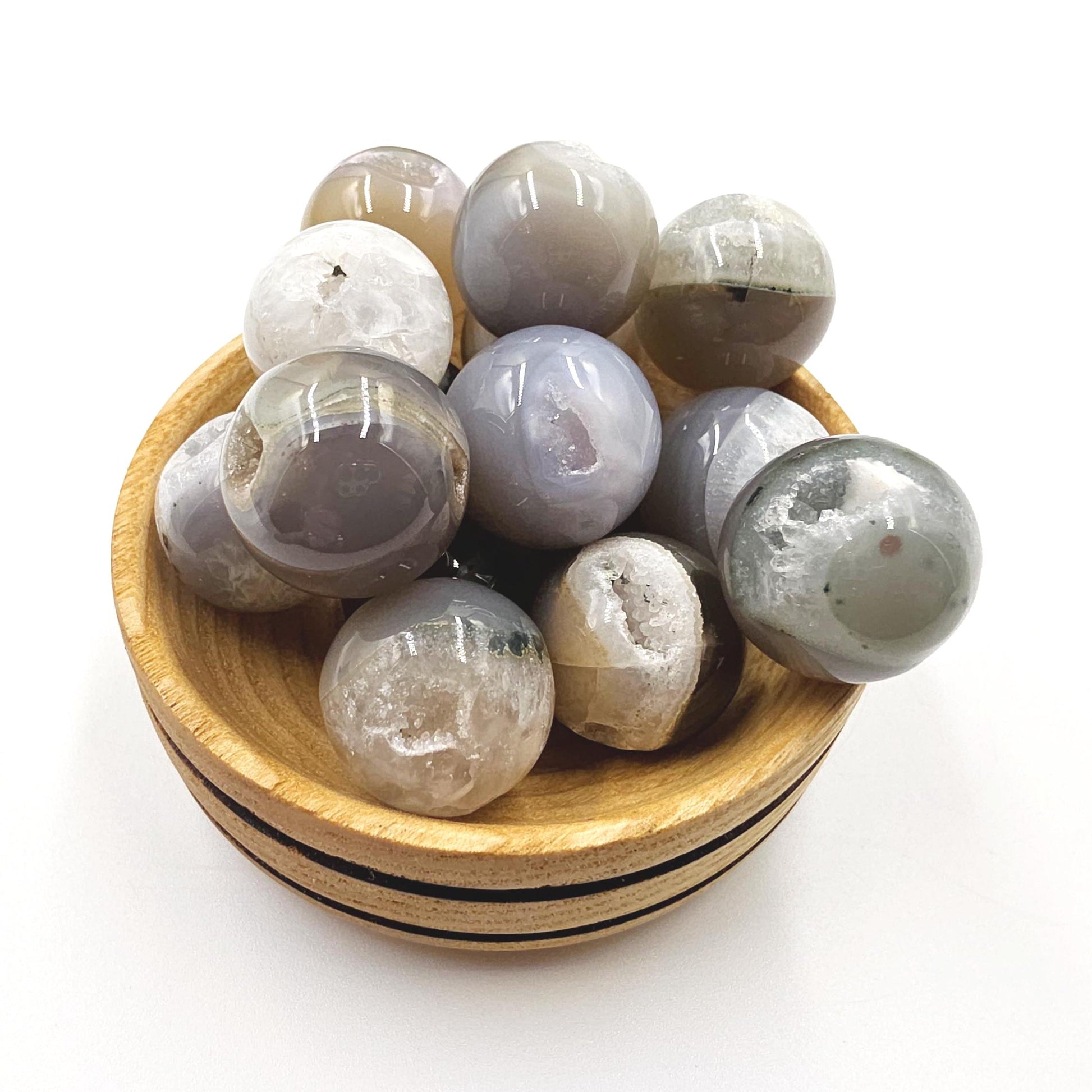 Drusy Agate Mini Spheres – Emotional Balance, Calm & Healing Crystal Ball, 18-20mm