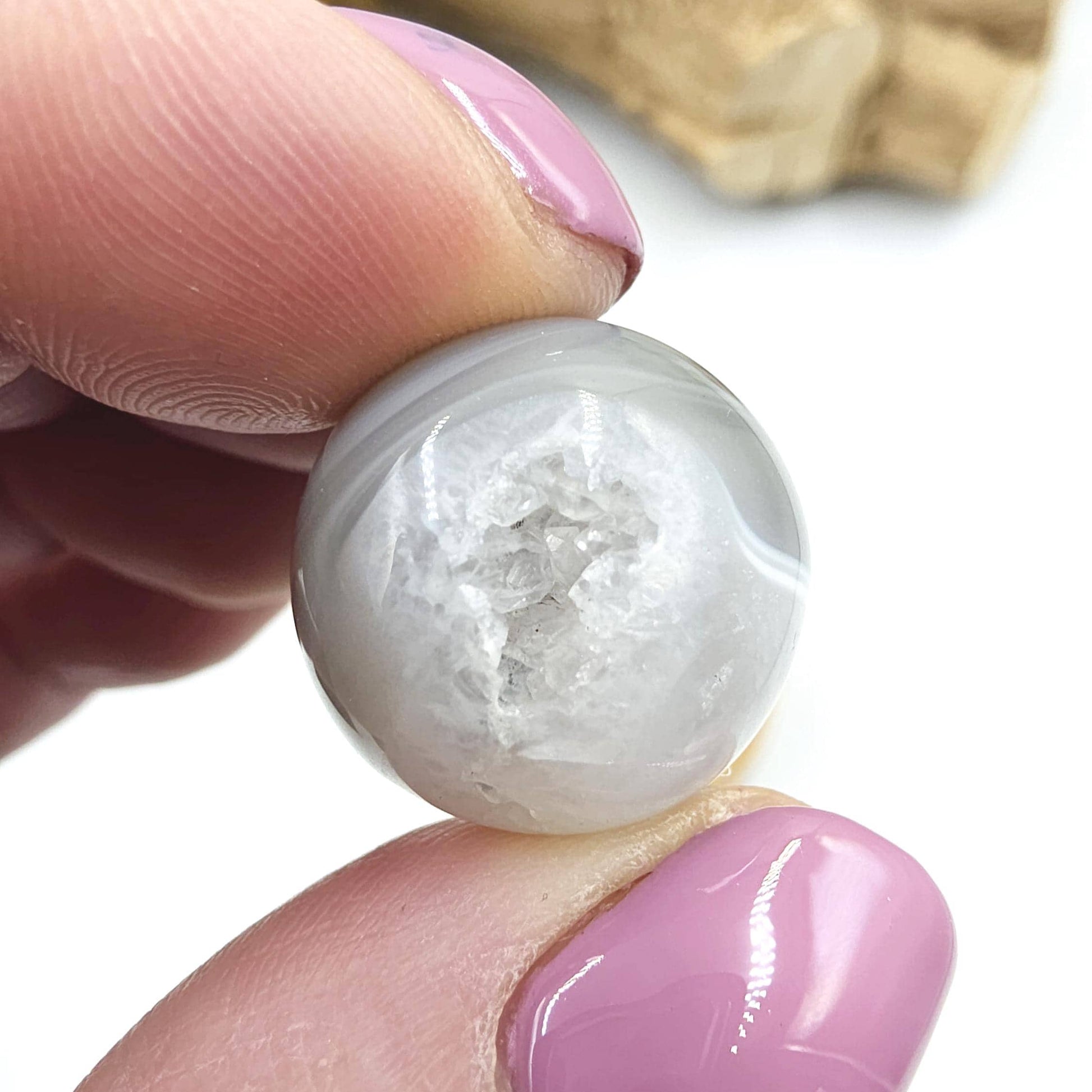Drusy Agate Mini Spheres – Emotional Balance, Calm & Healing Crystal Ball, 18-20mm