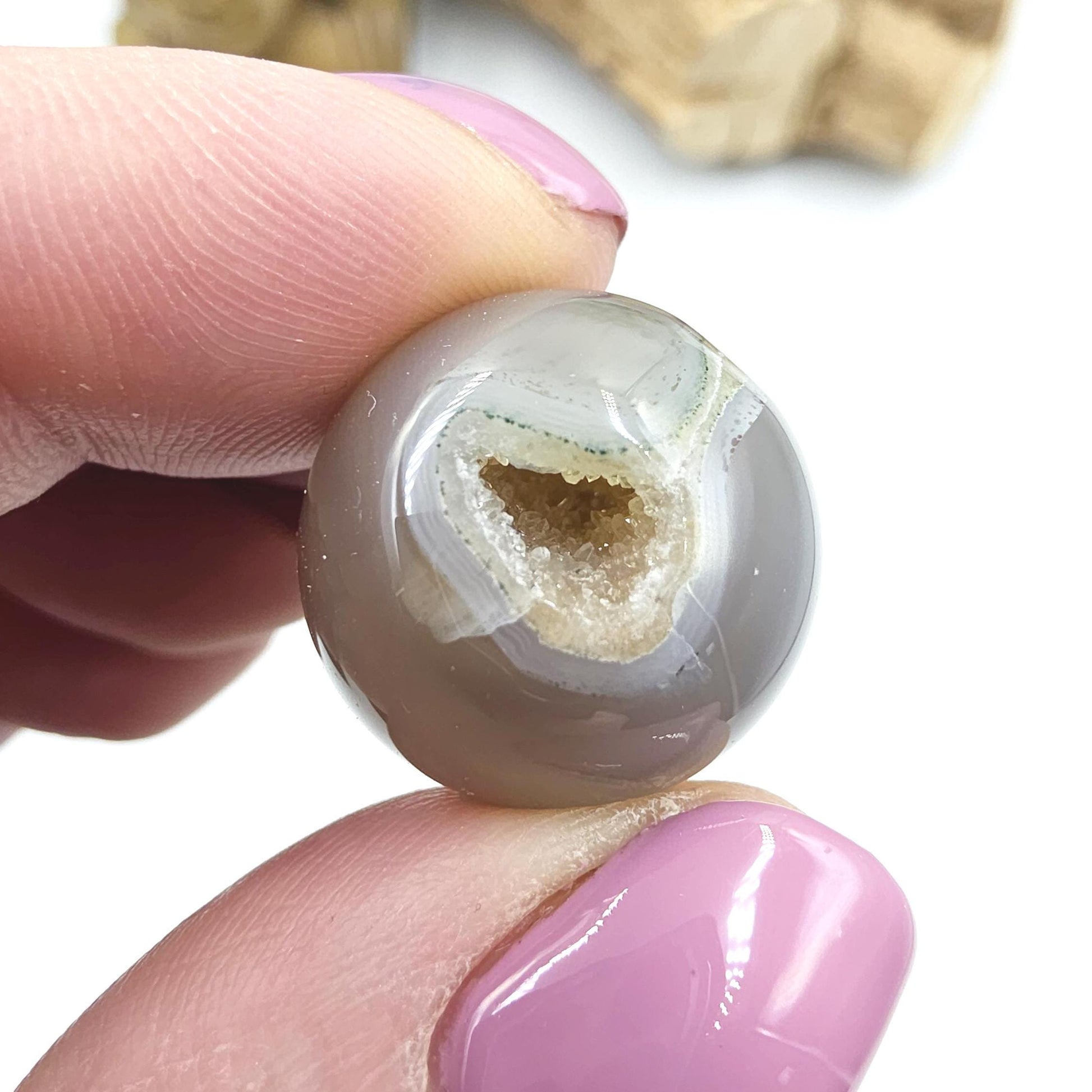 Drusy Agate Mini Spheres – Emotional Balance, Calm & Healing Crystal Ball, 18-20mm