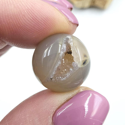 Drusy Agate Mini Spheres – Emotional Balance, Calm & Healing Crystal Ball, 18-20mm