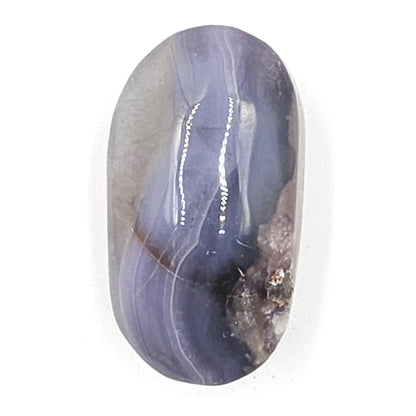 Unique Blue Flower Agate (Sakura) Palm Stone - Nurturing & Growth Crystal, 45g