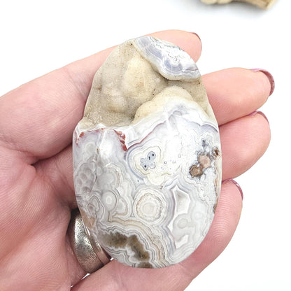 Mexican Crazy Lace Agate Palm Stone - Joy, Positivity & Protection Healing Crystal, 65g