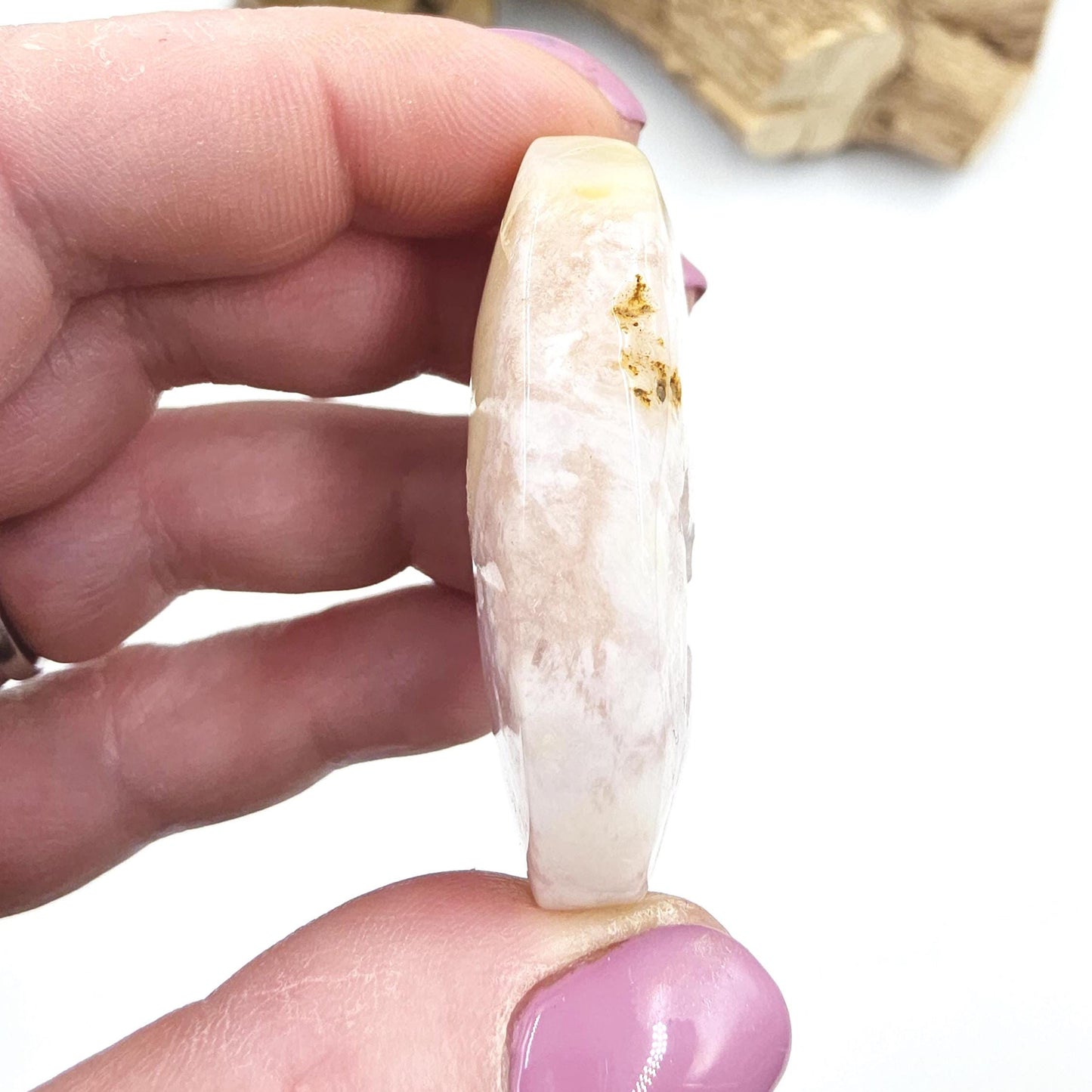Pink Amethyst Palm Stone - Love, Calm & Emotional Healing Crystal, 35g