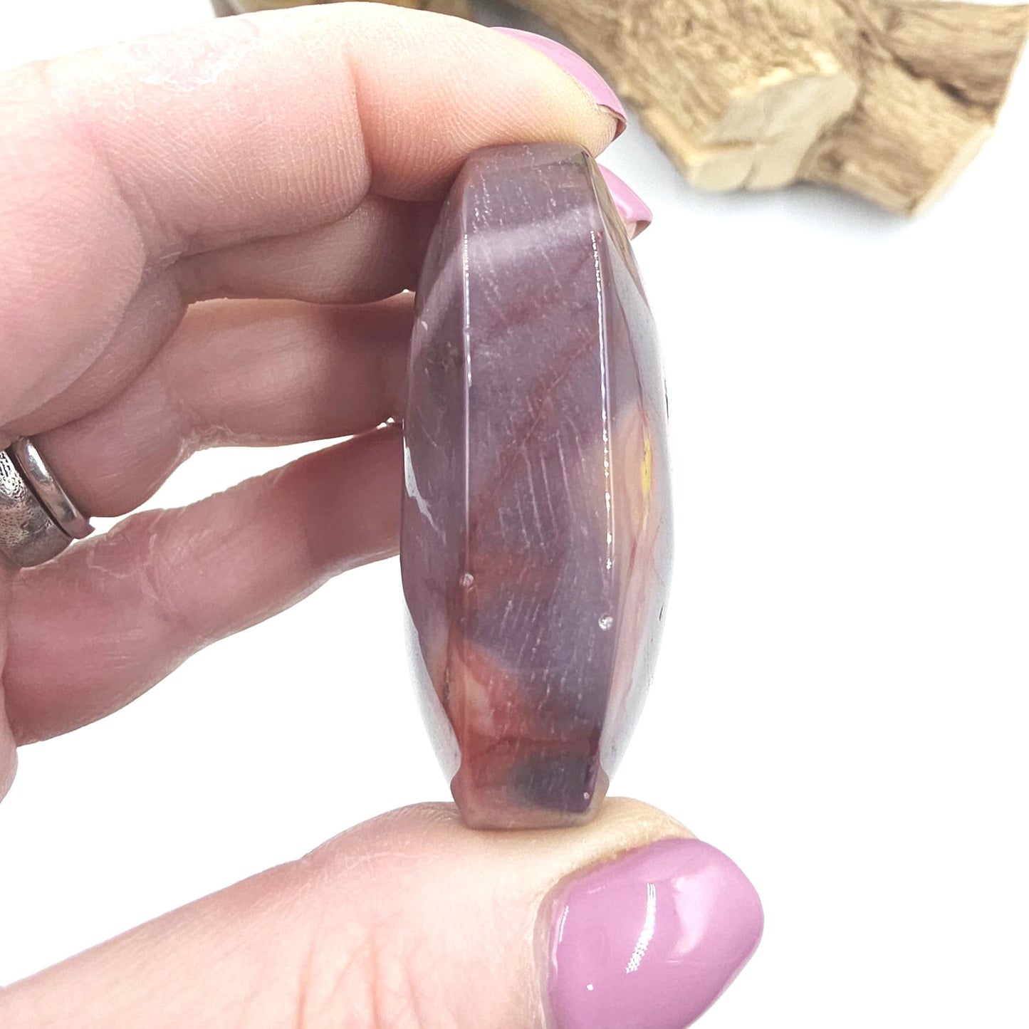 Mookaite Jasper Palm Stone – Strength, Grounding & Emotional Balance Crystal, 65g