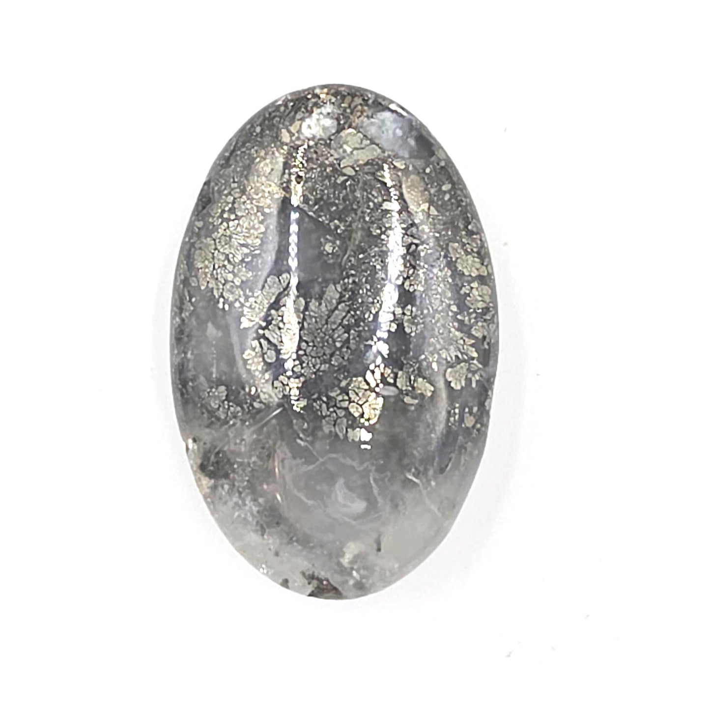 Pyrite & Agate Palm Stone – Protection, Confidence and Abundance Crystal, 40g