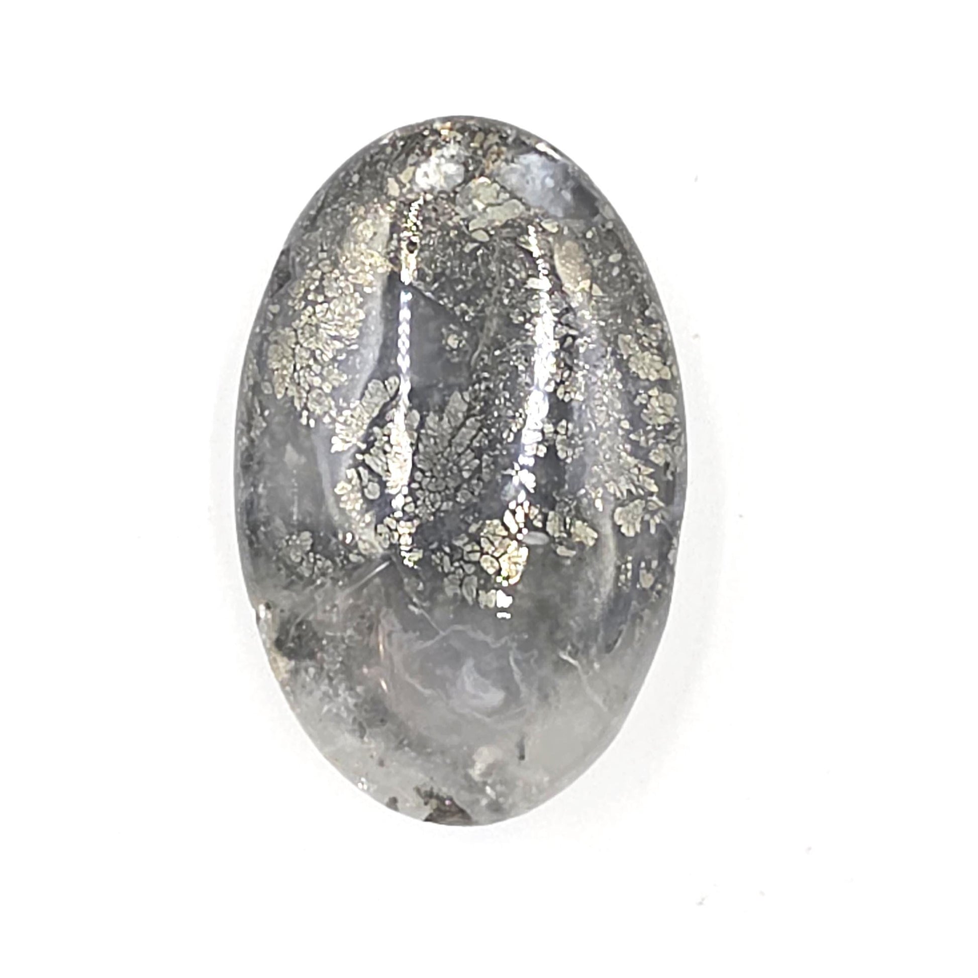 Pyrite & Agate Palm Stone – Protection, Confidence and Abundance Crystal, 40g