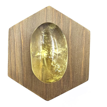 Sparkly Citrine Palm Stone with Rainbows – Abundance, Confidence & Solar Plexus Crystal, 55g