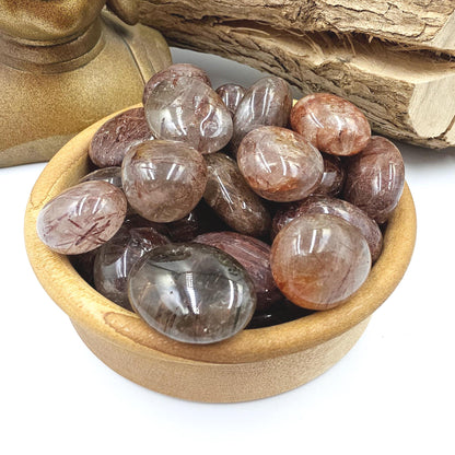 Red Rutile Tumble Stones – Vitality, Confidence & Energy Amplification Crystal, 2cm