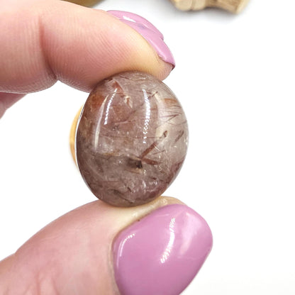 Red Rutile Tumble Stones – Vitality, Confidence & Energy Amplification Crystal, 2cm