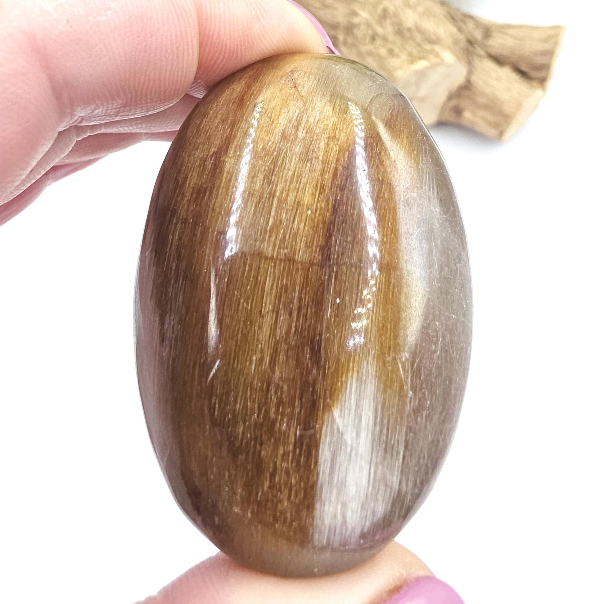 Extremely Rare White & Copper Rutile Palm Stone – Clarity, Transformation and Energy Amplification Crystal, 95g