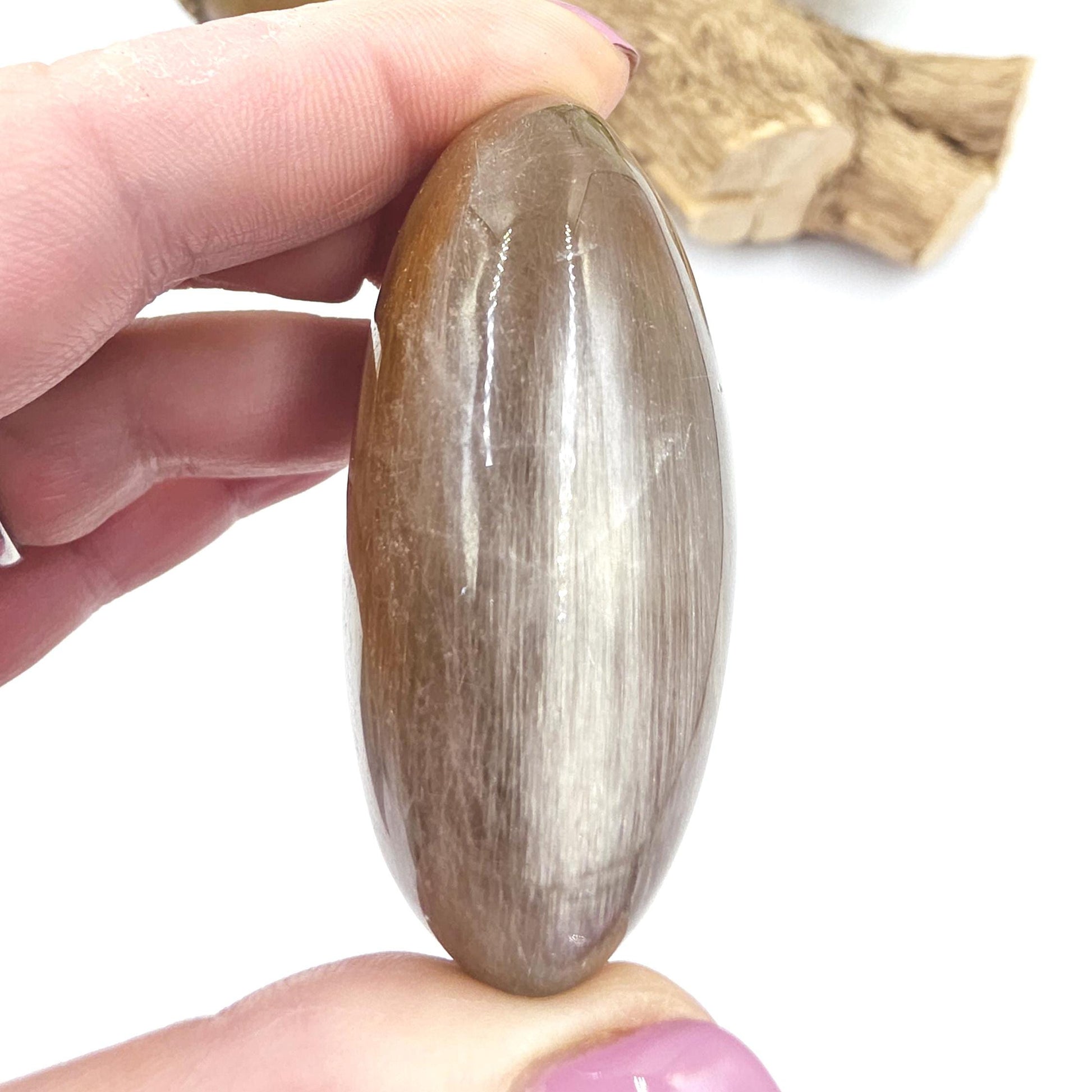 Extremely Rare White & Copper Rutile Palm Stone – Clarity, Transformation and Energy Amplification Crystal, 95g